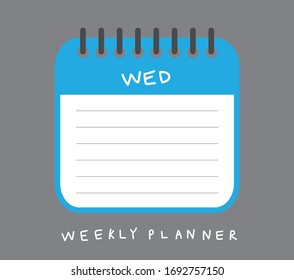 Creative vector illustration of realistic note pad lined paper page.