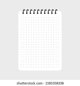 Creative vector illustration of realistic notebooks lined and dots paper page isolated