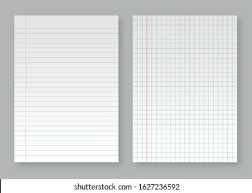 Creative vector illustration of realistic square, lined paper blank sheets. Vector illustration EPS10