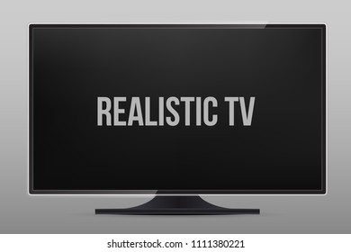Creative vector illustration of realistic TV screen, lcd panel, isolated on transparent background. Computer monitor display. Design television blank mockup template. Abstract concept graphic element.