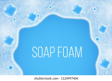 Creative vector illustration of realistic water air soap bubbles isolated on background. Art design shampoo foam backdrop. Abstract concept graphic element with copy space place for text
