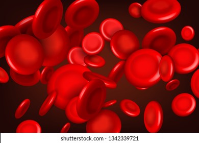 Creative vector illustration of red blood cells stream, microbiological medical erythrocyte background. Art design medicine. Abstract concept graphic science element