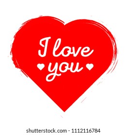 Creative vector illustration of red heart i love you with place for your text isolated on background. Art design. Valentines love day. Abstract concept graphic element