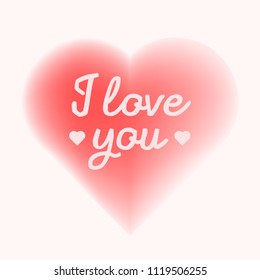 Creative vector illustration of red heart i love you with place for your text isolated on background. Art design. Valentines love day. Abstract concept graphic element