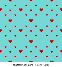Creative vector illustration Red hearts seamless pattern. Love valentine