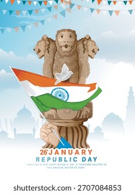 Ilustración vectorial Creativa del Día de la República (26 de enero ).