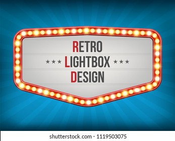 Creative vector illustration of retro light bulb frame set isolated on transparent background. Art design shiny banner decoration curtains. Abstract concept graphic theatre billboard element