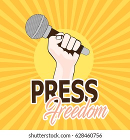 Creative Vector illustration of a ribbon for World Press Freedom Day in black background.