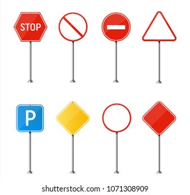 Creative vector illustration of road sign isolated on background. Art design. Abstract concept graphic element. Mockup template for a text. Highway traffic blank plate