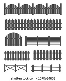 Creative vector illustration of rural wooden fences, pickets isolated on background. Art design. Garden silhouettes wall. Abstract concept graphic element
