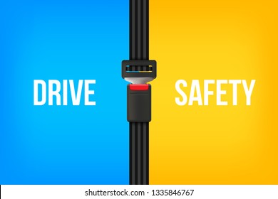 Creative vector illustration of safety seat belt, open and closed seatbelt isolated on transparent background. Art design road strap. Abstract concept car, airplane driver protection graphic element