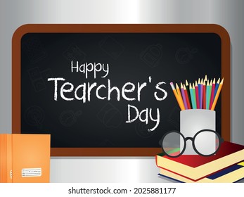 Creative Vector Illustration School Supplies Teachers Stock Vector ...