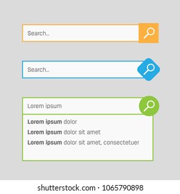 Creative vector illustration of search bar boxes buttons. UI and UX interface template isolated on background. Web site art design. Abstract concept graphic element.