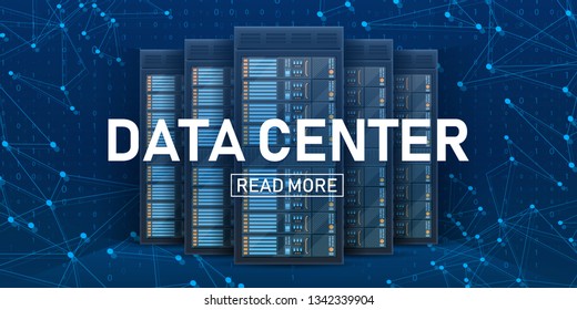 Creative vector illustration of server rack room, big data bank center isolated on transparent background. Art design web hosting technology. Abstract concept graphic computer service element