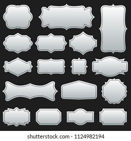 Creative vector illustration set of decorative vintage frames isolated on transparent background. Art design border labels. Blank frames template. Abstract concept graphic retro element