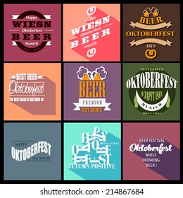 creative vector illustration set of labels, badges and design elements on the Oktoberfest beer festival