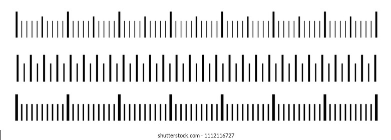 Creative vector illustration of size indicators set isolated on background. Different unit distances. Art design horizontal measure scale distances. Abstract concept graphic element