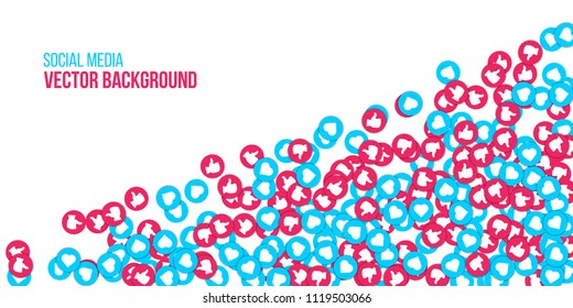Creative vector illustration of social network icons isolated on transparent background. Art design like, heart. Abstract concept graphic for web, internet, app, marketing, SMM, CEO, business element