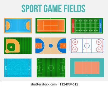 Creative vector illustration of sport game fields marking isolated on background. Graphic element for handball, tennis, american football, soccer, baseball, basketball, hockey, water polo, volleyball