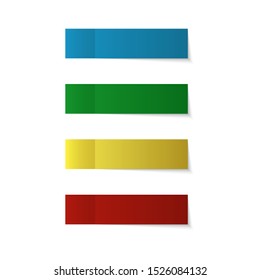 Creative vector illustration of sticky notes, reminders, bookmarks with shadows isolated on transparent background. Art design paper memo of different color template. Abstract concept graphic element