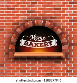 Creative Vector Illustration Of Stone Brick, Pizza Firewood Oven With Fire Isolated On Transparent Background. Art Design Home Bakery. Abstract Concept Graphic Pizzeria Restaurant, Bread Shop Element