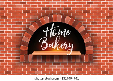 Creative Vector Illustration Of Stone Brick, Pizza Firewood Oven With Fire Isolated On Transparent Background. Art Design Home Bakery. Abstract Concept Graphic Pizzeria Restaurant, Bread Shop Element