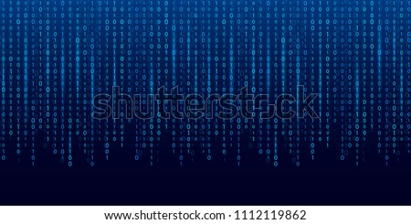 Creative vector illustration of stream of binary code. Computer matrix background art design. Digits on screen. Abstract concept graphic data, technology, decryption, algorithm, encryption element