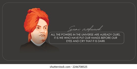 creative vector illustration of SWAMI VIVEKANAND jayanti 