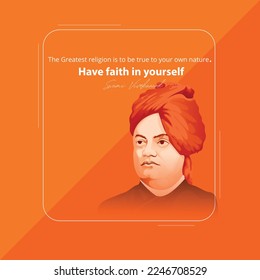 creative vector illustration of SWAMI VIVEKANAND jayanti 
