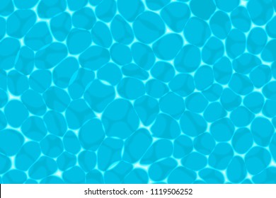 Creative vector illustration of swimming pool top view with reflection background. Art design of shimmering turquoise tropical clear water with ripples. Abstract concept graphic summer element