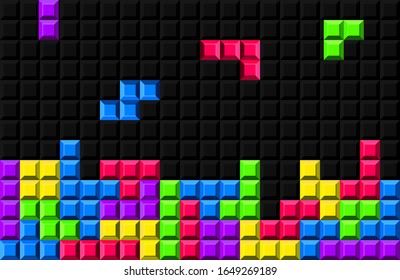 Premium Vector  Game over tetris block