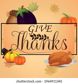 Creative vector illustration of thanksgiving day  greeting card on creative background