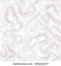 Creative vector illustration of topographic map. Art design contour background. Abstract concept graphic element and geography scheme. Mountain hiking trail grid, terrain path