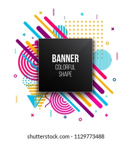 Creative vector illustration of trendy geometric flat banner frame isolated on background. Art design for brochure, cover, template, decorated, flyer, presentations. Abstract concept graphic element