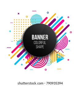 Creative vector illustration of trendy geometric flat banner frame isolated on background. Art design for brochure, cover, template, decorated, flyer, presentations. Abstract concept graphic element.