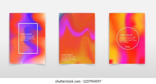 Creative vector illustration of trendy pastel holographic background set. Art design for cover, brochure, poster, business flyer, wedding invitation template. Abstract concept graphic element.