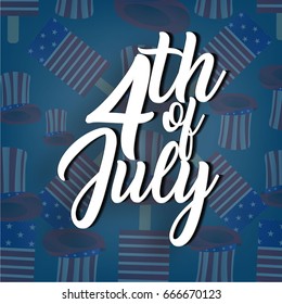 Creative Vector illustration of United States of America flag with fireworks for 4th of July, Independence Day. 