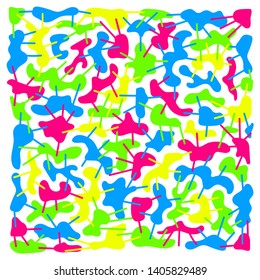 Creative vector illustration of universe, bright background in Memphis style, vector. Design trendy 80s-90s