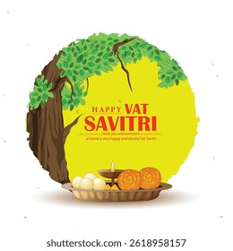 creatieve vectorillustratie van het Vat Savitri Indian festival.
