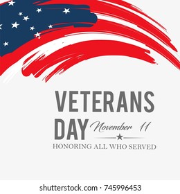 Creative vector illustration of Veterans Day. Honoring all who served.
