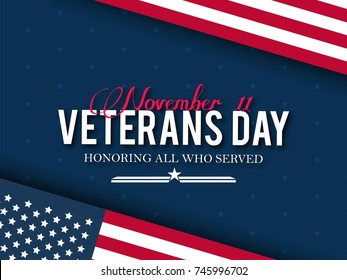 Creative vector illustration of Veterans Day. Honoring all who served.