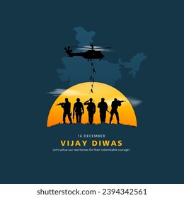 Creative Vector illustration of Vijay Diwas (VICTORY DAY)banner, 16 december 1971.