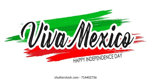 Creative vector illustration of Viva Mexico, traditional mexican phrase holiday, lettering vector illustration