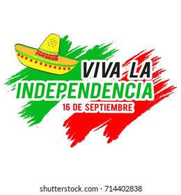 Creative vector illustration of Viva Mexico, traditional mexican phrase holiday, lettering vector illustration