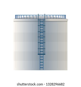 Creative vector illustration of water tank, crude oil storage reservoir isolated on transparent background. Art design gasoline, benzine, fuel cylinder template. Abstract concept graphic element