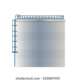 Creative Vector Illustration Of Water Tank, Crude Oil Storage Reservoir Isolated On Transparent Background. Art Design Gasoline, Benzine, Fuel Cylinder Template. Abstract Concept Graphic Element