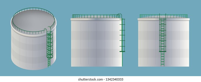 Creative vector illustration of water tank, crude oil storage reservoir isolated on transparent background. Art design gasoline, benzine, fuel cylinder template. Abstract concept graphic element