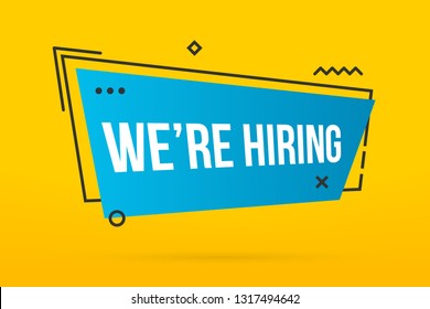 Creative vector illustration of we are hiring - join our team text banner isolated on transparent background. Art design business recruiting template. Abstract concept job vacancy advertisement
