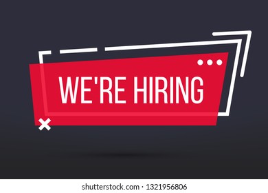 Creative vector illustration of we are hiring - join our team text banner isolated on transparent background. Art design business recruiting template. Abstract concept job vacancy advertisement