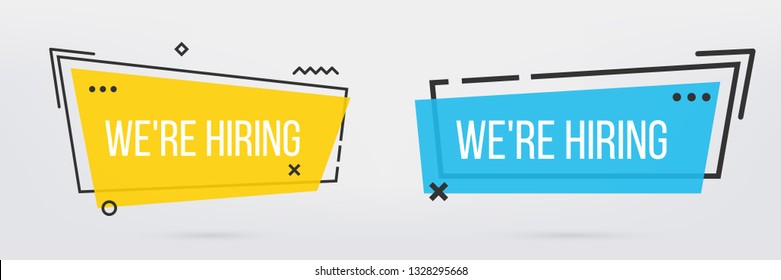 Creative vector illustration of we are hiring - join our team text banner isolated on transparent background. Art design business recruiting template. Abstract concept job vacancy advertisement